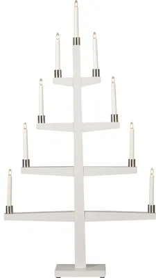 Produktbild von Best Season LED-Fensterleuchter "Tall" 9flammig Material: Holz/Metall, Farbe: weiß, Höhe ca. 110 c, 259-48