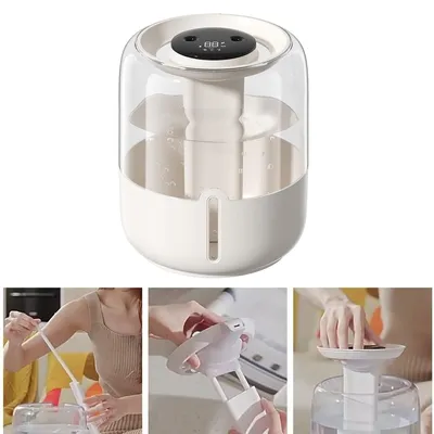 Produktbild von Luftbefeuchter, 6.8L Dual Jet Luftbefeuchter mit großer Kapazität, Intelligente Digitalanzeige, Ambientes Nachtlicht, Nano-Atomisierung, weiß
