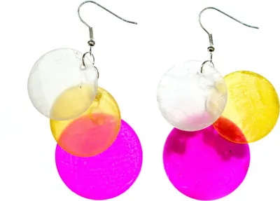 Produktbild von Perlmutt Ohrringe Miniblings Muschel Perlmuttscheiben Hippie Boho Gelb Pink Weiß