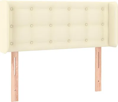 Obrázek produktu pro vidaXL Čelo postele s ušima krémové 93x16x78/88 cm Imitace kůže