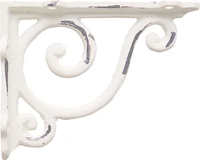 Produktbild von LS-LebenStil Vintage Regalwinkel Weiß 12cm Gusseisen Regalträger Winkel Konsole Regalhalter Wandträger Winkelträger Regalboden-Träger Wand-Halterung