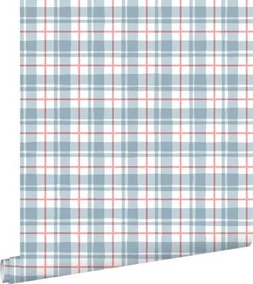Produktbild von ESTAhome Tapete Karomuster Blau und Rot 50 x 900 cm