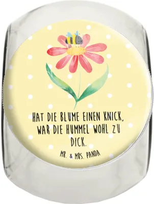 Produktbild von Mr. & Mrs. Panda Müsli Glas Hummel Blume L 870ml - Gelb Pastell - Geschenk, Aufbewahrungsdose, Kaffeedose, Hummeln, Wespe, Tiermotive, Frischhaltedose, Vorratsdose, Biene
