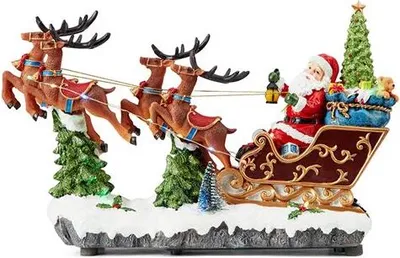 Produktbild von Markslöjd LED Dekofigur Weihnachtsschlitten mit Santa 35,5 x 22 cm