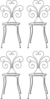 Produktbild von Casa Padrino Jugendstil Gartenstuhl 4er Set Grau H. 89 cm - Garten Möbel
