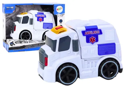 Produktbild von Leantoys Ambulans Karetka D?wi?ki ?wiat?a Nap?d Auto Samochód Pogotowia Bia?y