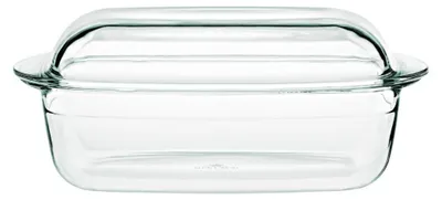 Immagine prodotto di Ciotola da forno da 4,5 litri in vetro resistente al calore, con coperchio, dimensioni 27 x 18 cm