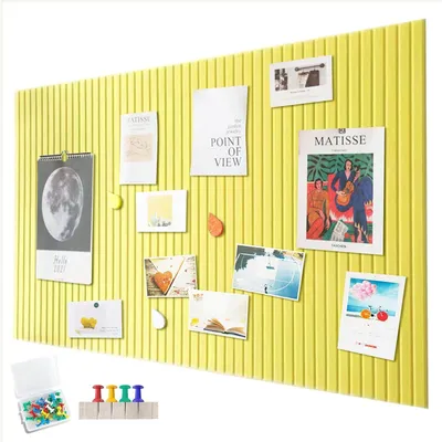 Obrázok produktu pre Nástenka 60 x 40 cm, hrúbka 1 cm, samolepiaca plsť korková, žltá, do kancelárie