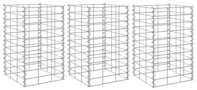 Zdjęcie produktu dla vidaXL Podwyższone łóżka gabionowe 3 szt. 30x30x50 cm żelazo