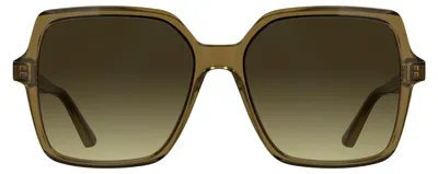 Zdjęcie produktu dla Okulary przeciwsłoneczne damskie Calvin Klein CK25537S - przezroczysty beż z gradientowym brązowym szkłem