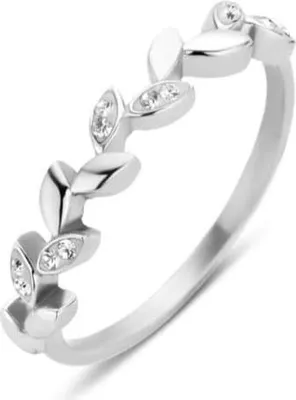 Productafbeelding van Victoria ring met bladmotief in zilverkleur