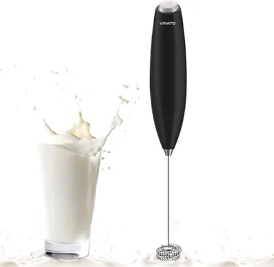 Produktbild von Milchfrother, elektrische batteriebetriebene Schaumhersteller Kaffee, Latte, Matcha, Schwarz