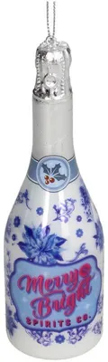 Produktbild von Weihnachtsanhänger Champagnerflasche - Blau - 15,5 cm