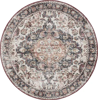 Produktbild von Interiyou Waschbarer Teppich Gent Multicolor/Rot ø 160 cm rund