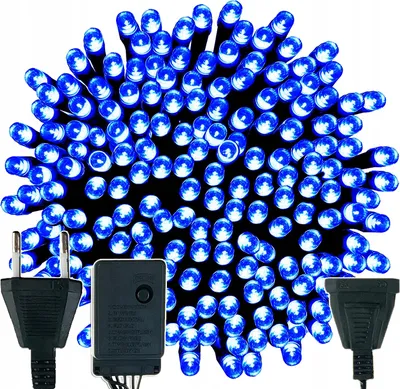 Zdjęcie produktu dla Lampki Choinkowe Led Niebieskie 500 - 36.7M, 8 Trybów, Z Programatorem
