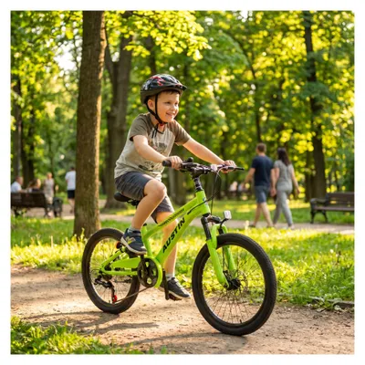 Produktbild von Buxibo - Fahrrad Austin - Kinder-Mountainbike - Stahlrahmen - 20 Zoll - Grün