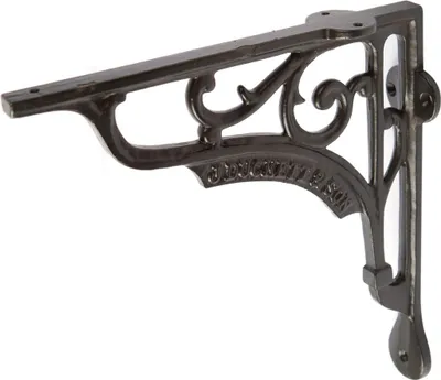 Produktbild von Verzierte Eisenregalhalterung Gusseisen Antike Wandhalterungen D199mm Schwarz