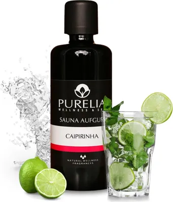 Produktbild von PURELIA Saunaaufguss Konzentrat Caipirinha 100 ml natürlicher Sauna-aufguss - reine ätherische Öle