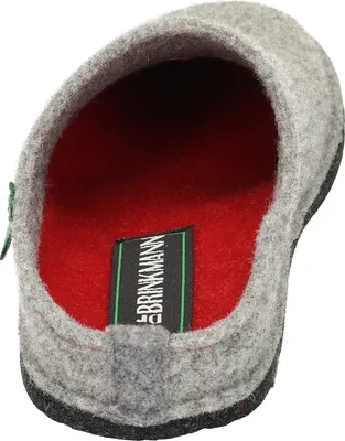 Produktbild von Dr. Brinkmann Damen Hausschuh Pantoffel Wollfilz gestickter Schriftzug, Größe:39 EU, Farbe:Mehrfarbig