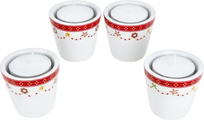 Obrázek produktu pro 4x držák na čajovou svíčku Vánoční sen H 5,1 cm Tyčinkové svíčky Svícen Vánoce