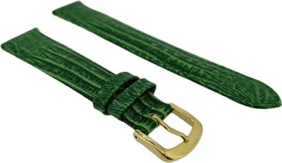 Produktbild von Uhrenarmband | Leder Eidechsprägung seidenglänzend | grün | 25100, Stegbreite:12mm