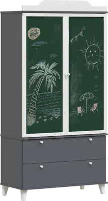 Zdjęcie produktu dla vidaXL Szafa kredowa ROROS szaro-biała 90 x 45 x 180 cm