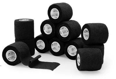 Immagine prodotto di Bende adesive, 12 rotoli, 5 cm x 4,5 m, colore nero
