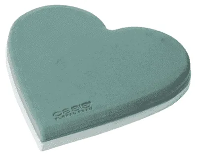 Produktbild von 2 Stück OASIS® ECObase® Deko-Herz 38 x 40 x 4,5 cm – Frischblumen-Steckschaum