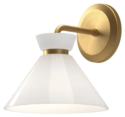 Immagine prodotto di Elstead Halston Lampada da parete E14 Finitura oro spazzolato Opal