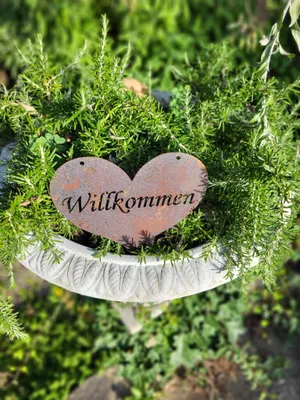 Produktbild von Edelrost Herz Willkommen, zum Hängen