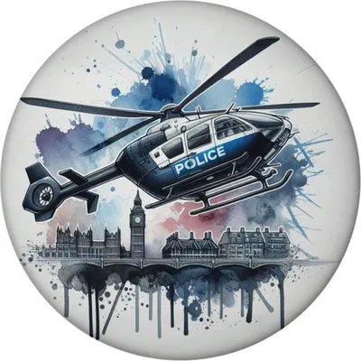 Produktbild von Polizeihubschrauber Magnet rund