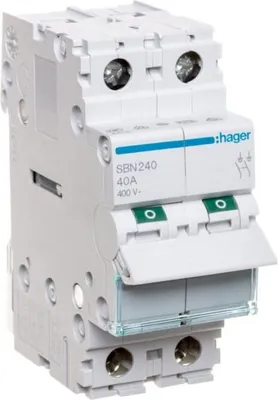 Immagine prodotto di Interruttore Hager 40A 2S 400V AC 2PLE SBN240