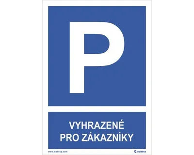 Obrázek produktu pro Informač štít Parkování Vyhrazené pro zákazníky, informační tabulka A5