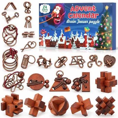 Produktbild von Adventskalender 2026 Knobelspiele IQ Rätsel für Kinder und Erwachsene