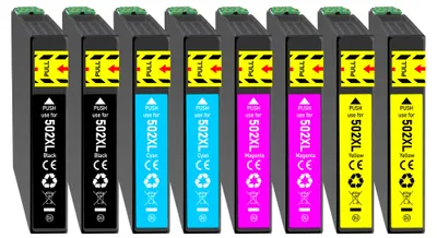 Produktbild von 8er Sparpack Druckerpatronen ersetzt Epson 502XL (502) für WF-2860 WF-2865 WF2880 XP-5100 XP-5105 XP-5150 XP-5155