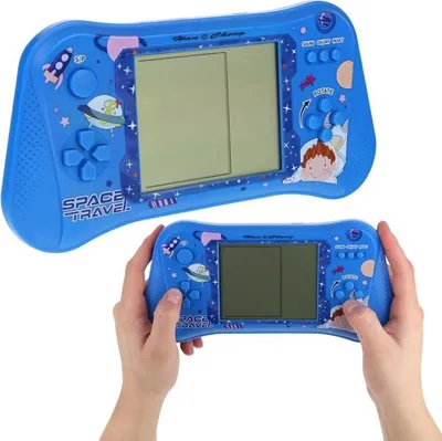 Image de Jeu électronique d'arcade pour enfants, console Tetris avec effets sonores - Bleu
