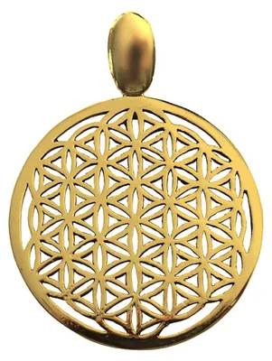 Produktbild von Anhänger "Blume des Lebens" gross 3,6cm Messing