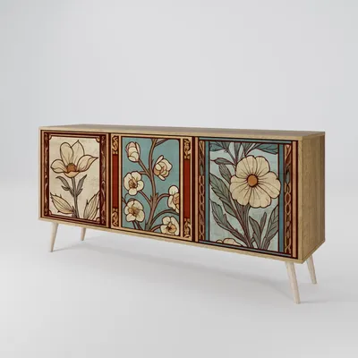 Immagine prodotto di Spacerebels cassettiera a 3 ante - credenza cassettiera - credenza alta - mobile armadio - soggiorno camera da letto - 57,5×164,5×42 (HxLxP)