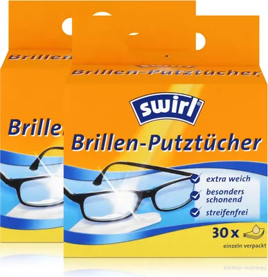 Produktbild von Swirl Brillen Putztücher 30 stk. Tücher - Mit Anti-Beschlag-Effekt (2er Pack)