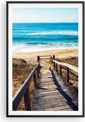 Produktbild von Gerahmtes Poster - Schwarzer Rahmen - Meer Strand Eintritt - 61x91,5 cm - Wand Bild - Wanddeko - Wandbilder - Kunstposter - Wandposter - Bilderrahmen - Bilder - Kunstdruck - Wandbild - P2BPA61x91-4359