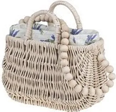 Produktbild von Kleine Korbtasche aus Weide geflochten Flechttasche mit Henkel Damentasche aus Korbgeflecht Schultertasche Strandtasche