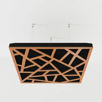 Productafbeelding van Set van 4 akoestische plafondpanelen SKYROSS, 50x50x5 cm, kersenhout/zwart