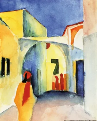 Produktbild von August Macke Kunstdruck Bild - Blick In Eine Gasse, 1914 (50 x 40 cm)