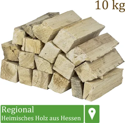 Obrázek produktu pro Dřevo na podpal Borovicové dřevo 10 kg Pro kamna a krb Miska na grilování Dřevo na podpal Dřevo 25 cm sušené v peci Flameup