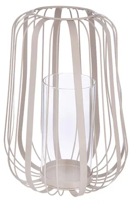 Obrázok produktu pre Svietnik "Rimini", sklo, kov, béžová farba, balenie obsahuje 3 kusy, výška 27 cm, priemer 19 cm. Číslo produktu: 69737, EAN: 4063387697375