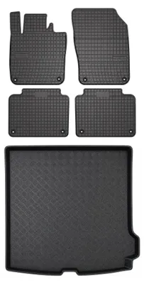Productafbeelding van Rubberen automatten + kofferbakmat voor Volvo V90 II vanaf 2016 (stationwagen) – 5-delig, zwart, op maat – Wielganizator SolidPRO