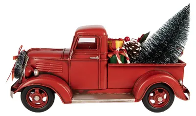Immagine prodotto di Clayre & Eef Decorazione natalizia a forma di auto 39x15x18 cm Rossa in metallo