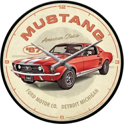 Immagine prodotto di Nostalgic-Art - Orologio da parete - Ford Mustang - GT 1967 Rosso