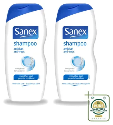 Productafbeelding van 2 x Sanex Anti-roos shampoo - met kamille en tarwe-eiwit - 250 ml - voordeelverpakking - 2 stuks