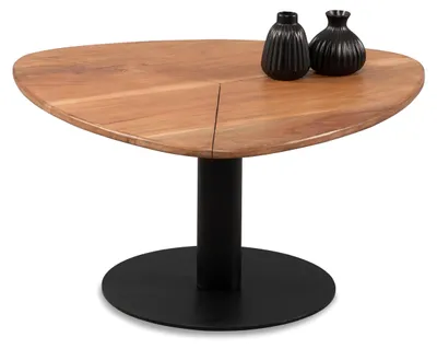 Couchtisch Teo 3, Akazienholz, Metall, 70x36x70 cm